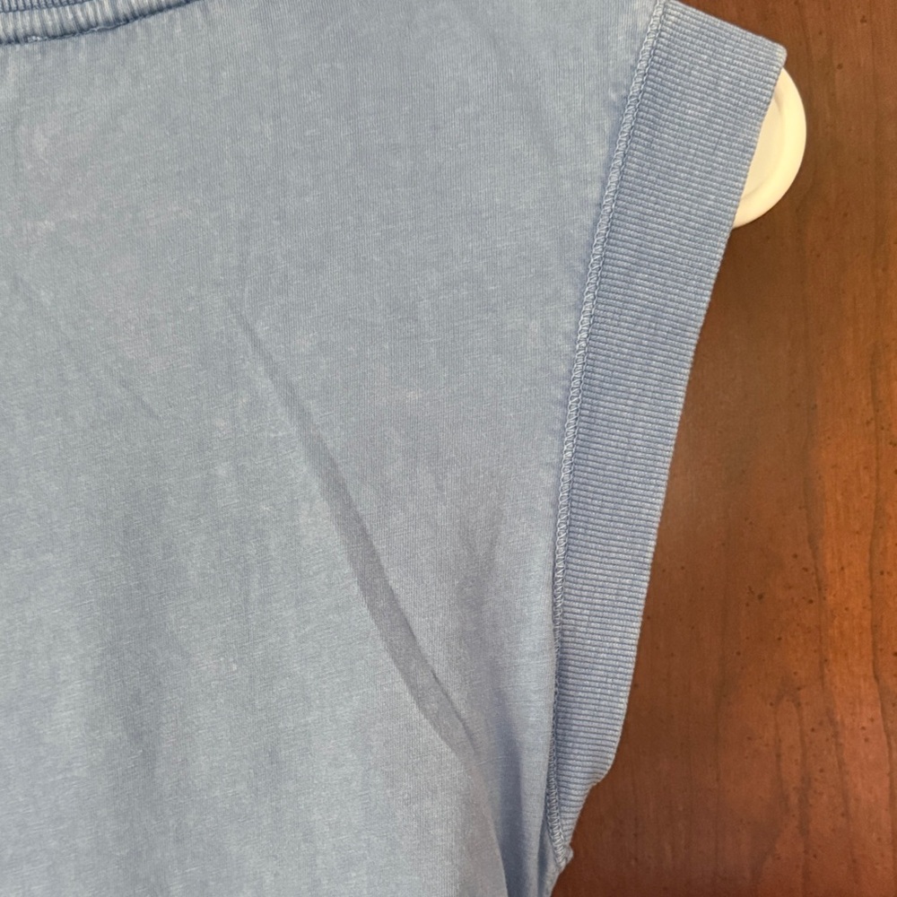 Anthro Daily Practice Ruched Midi Dress XXS Blue Sleeveless Bodycon Athleisure - Picture 11 of 11